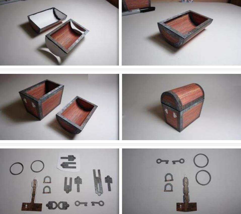 The Old Treasure Chest Paper Model In 1/6 Scale